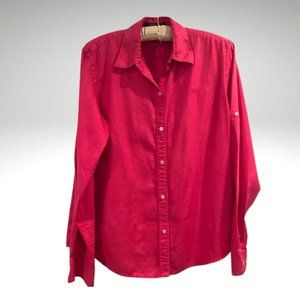 Ralph Lauren Linen Long Sleeve Dress Shirt Pink